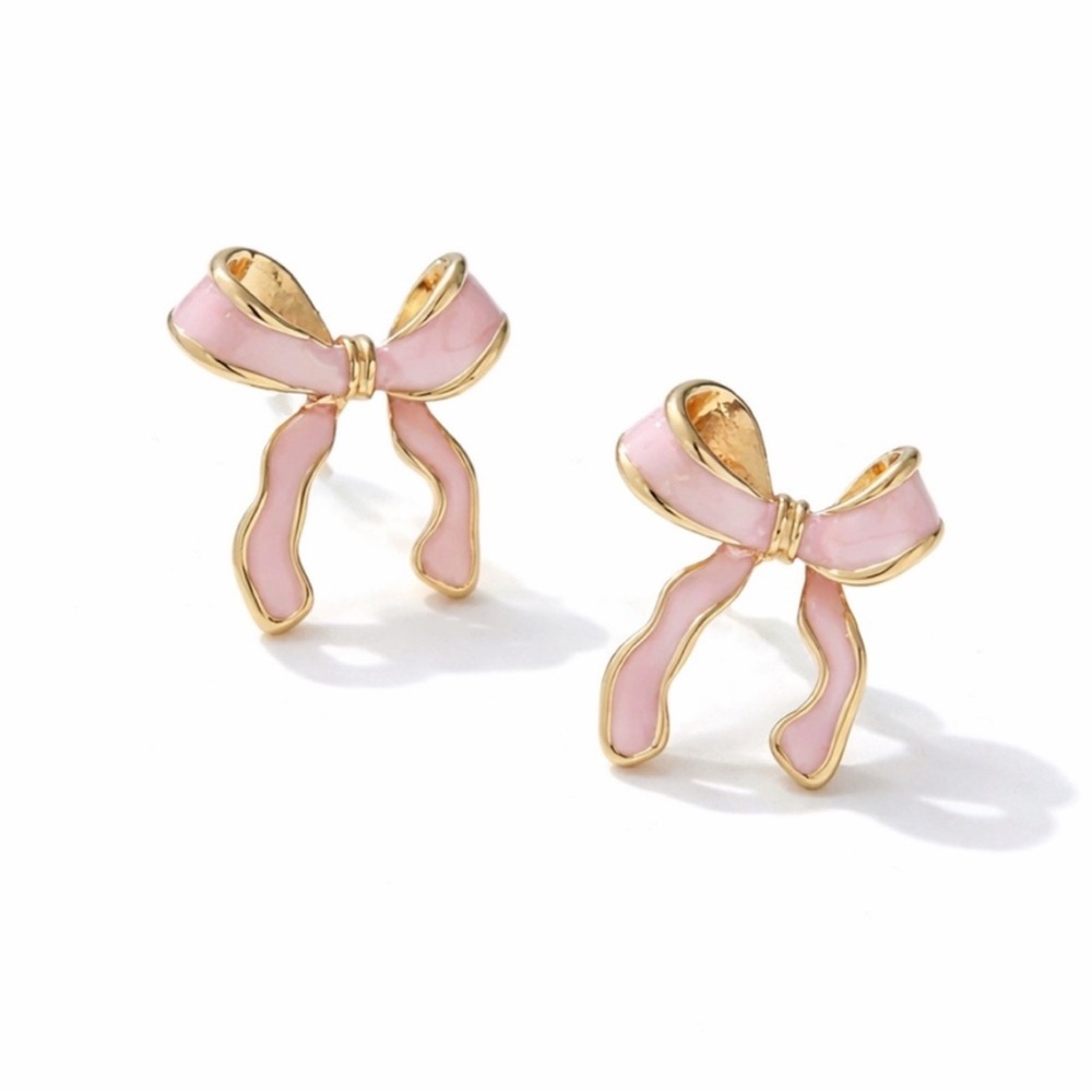 New! Ivy Collective Pink Bow Earrings NWOT (3003)